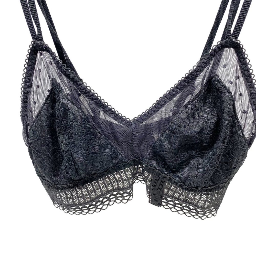 Victoria's Secret Black Lace Triangle Bralette S - Picture 3 of 8